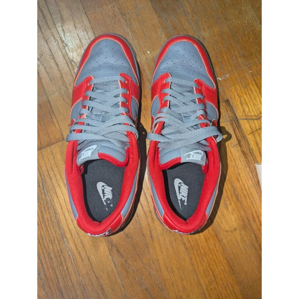 Nike Low Dunk By You Red And Gray Custom Mens Size 12 FN0569900